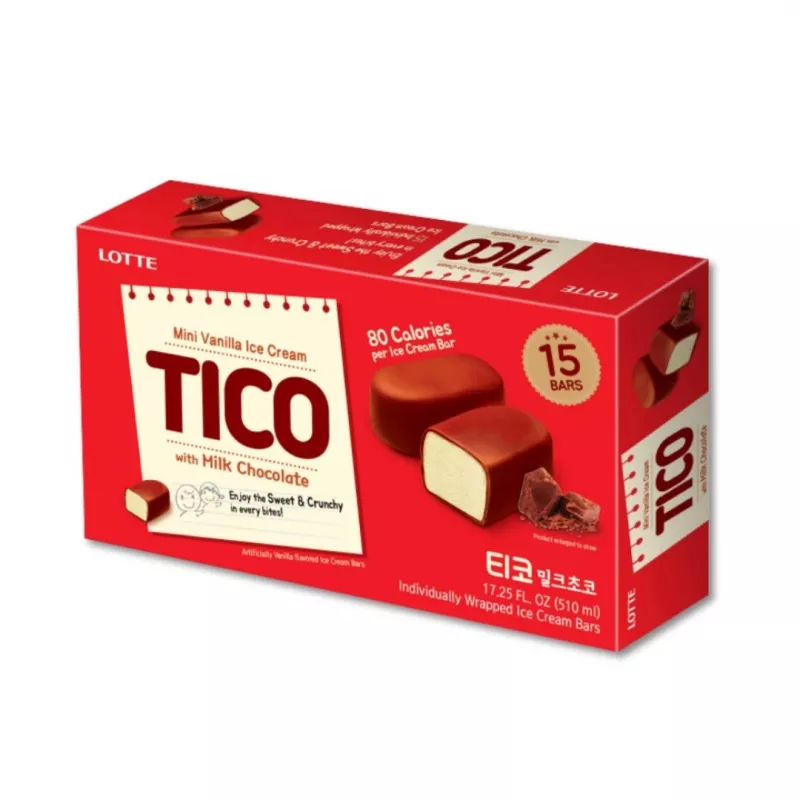 【LOTTE 】TICO 可可脆皮風味雪糕-原味(15顆/盒)