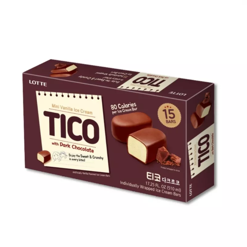 【LOTTE 】TICO 可可脆皮風味雪糕-黑巧克力(15顆/盒)
